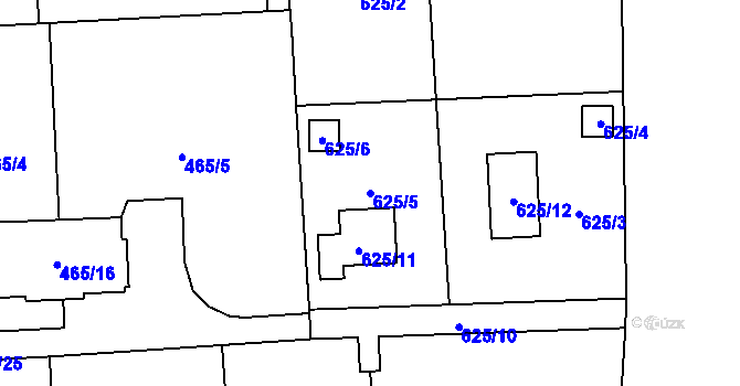 Parcela st. 625/5 v KÚ Homole, Katastrální mapa