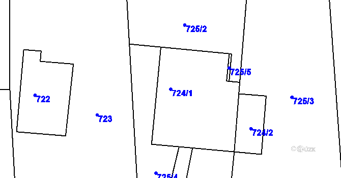 Parcela st. 724/1 v KÚ Homole, Katastrální mapa