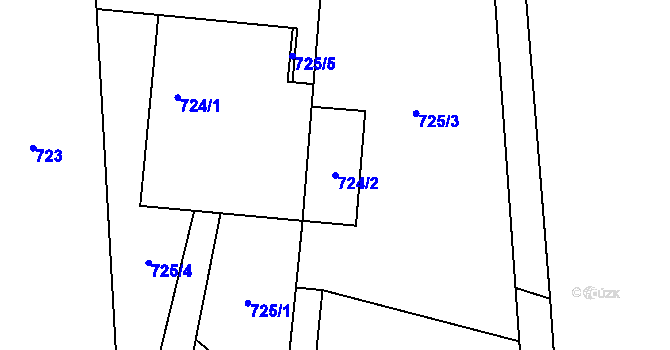 Parcela st. 724/2 v KÚ Homole, Katastrální mapa