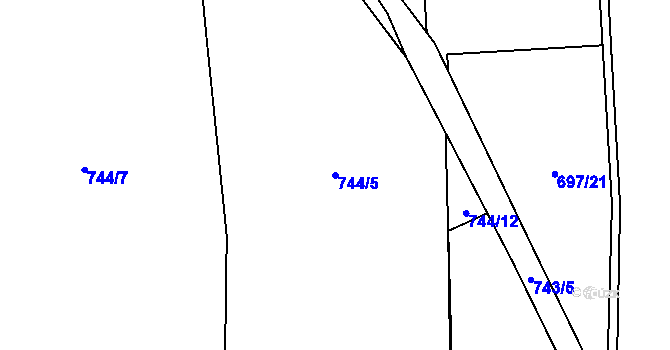 Parcela st. 744/5 v KÚ Homole, Katastrální mapa