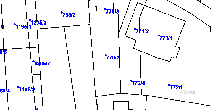 Parcela st. 770/2 v KÚ Homole, Katastrální mapa
