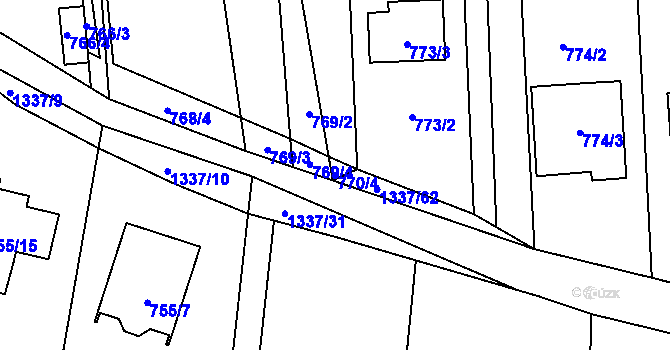 Parcela st. 770/4 v KÚ Homole, Katastrální mapa