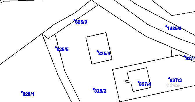 Parcela st. 825/4 v KÚ Homole, Katastrální mapa