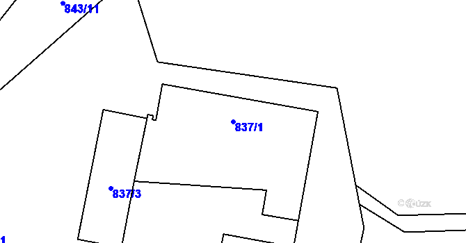 Parcela st. 837/1 v KÚ Homole, Katastrální mapa