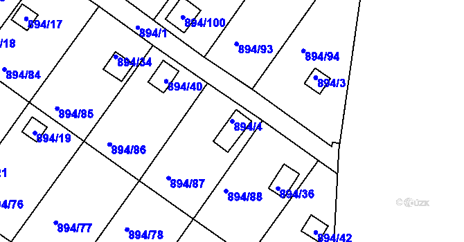 Parcela st. 894/4 v KÚ Homole, Katastrální mapa