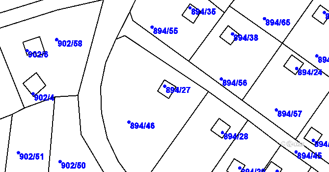 Parcela st. 894/27 v KÚ Homole, Katastrální mapa