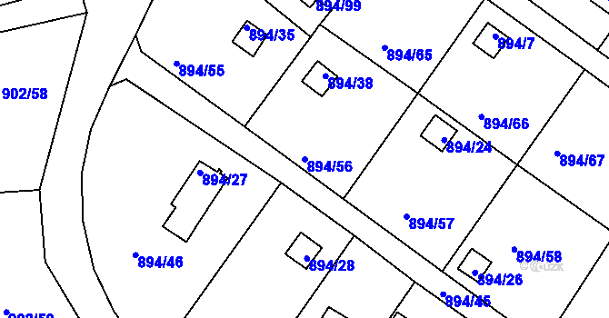 Parcela st. 894/56 v KÚ Homole, Katastrální mapa