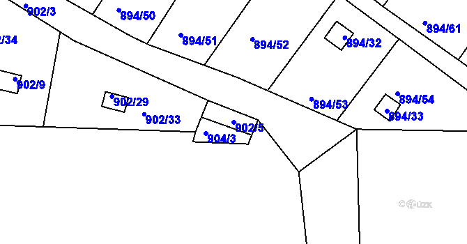 Parcela st. 902/5 v KÚ Homole, Katastrální mapa