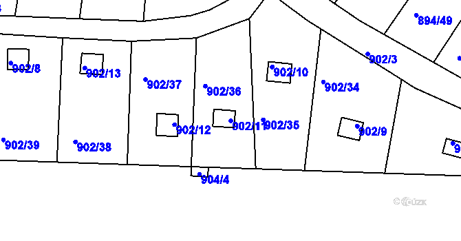 Parcela st. 902/11 v KÚ Homole, Katastrální mapa