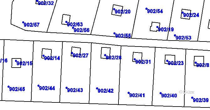 Parcela st. 902/28 v KÚ Homole, Katastrální mapa