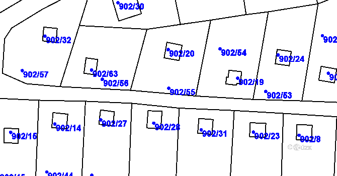 Parcela st. 902/55 v KÚ Homole, Katastrální mapa