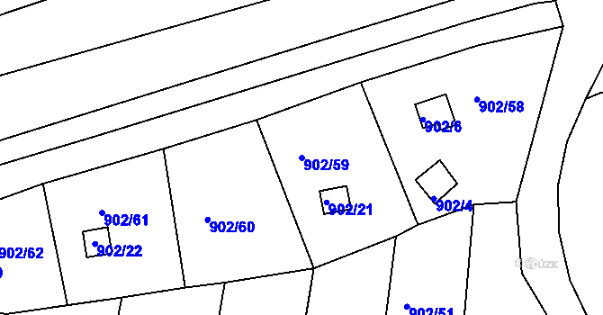 Parcela st. 902/59 v KÚ Homole, Katastrální mapa