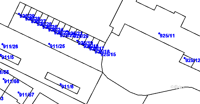 Parcela st. 925/15 v KÚ Homole, Katastrální mapa