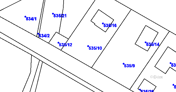 Parcela st. 535/10 v KÚ Homole, Katastrální mapa