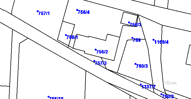Parcela st. 756/2 v KÚ Homole, Katastrální mapa
