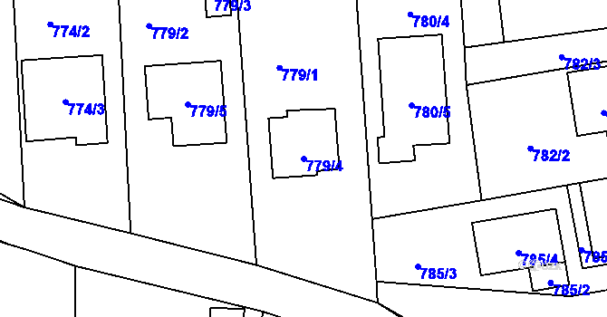 Parcela st. 779/4 v KÚ Homole, Katastrální mapa