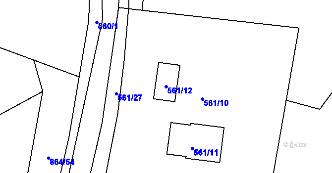 Parcela st. 561/12 v KÚ Homole, Katastrální mapa