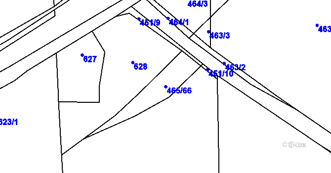 Parcela st. 465/66 v KÚ Homole, Katastrální mapa