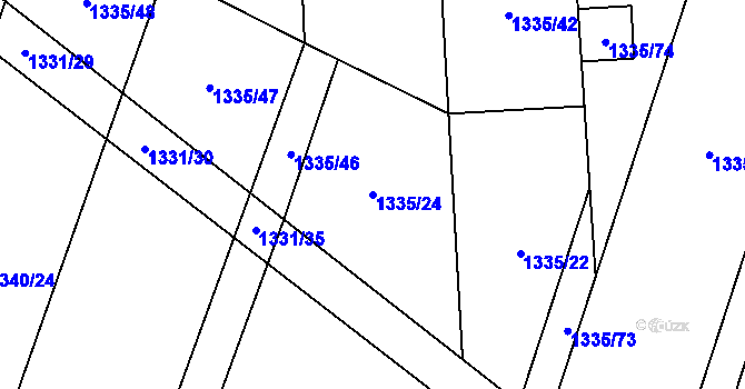 Parcela st. 1335/24 v KÚ Homole, Katastrální mapa