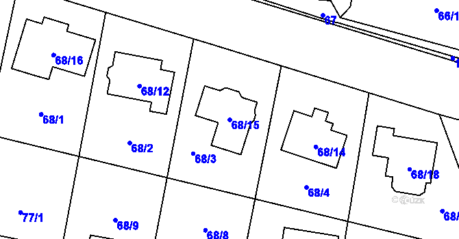 Parcela st. 68/15 v KÚ Homole, Katastrální mapa