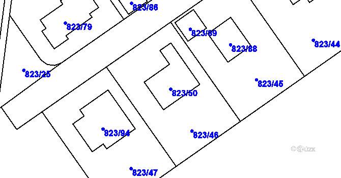 Parcela st. 823/50 v KÚ Homole, Katastrální mapa