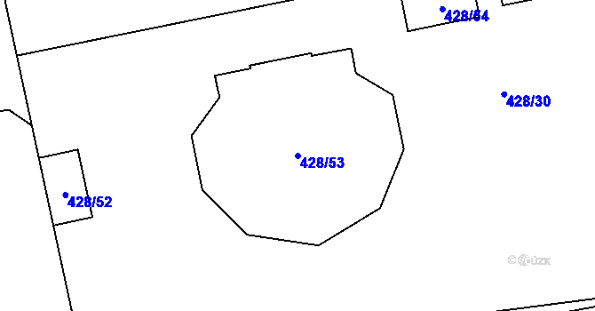Parcela st. 428/53 v KÚ Homole, Katastrální mapa