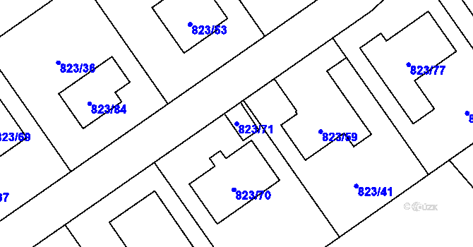 Parcela st. 823/71 v KÚ Homole, Katastrální mapa
