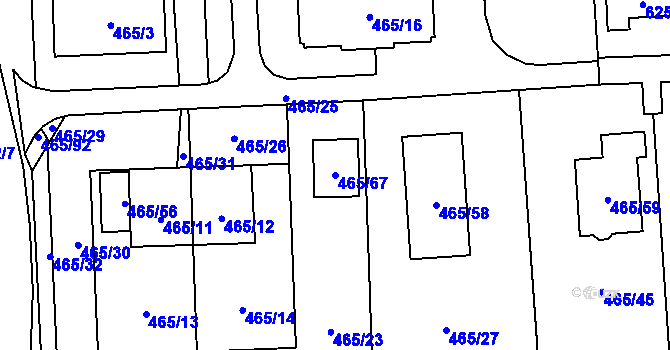 Parcela st. 465/67 v KÚ Homole, Katastrální mapa