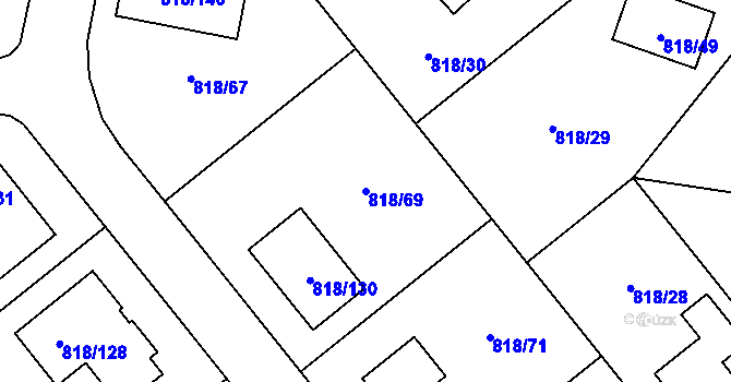 Parcela st. 818/69 v KÚ Homole, Katastrální mapa