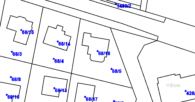 Parcela st. 68/18 v KÚ Homole, Katastrální mapa