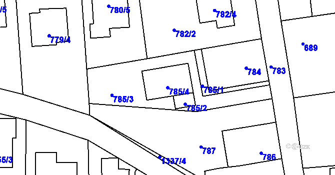 Parcela st. 785/4 v KÚ Homole, Katastrální mapa
