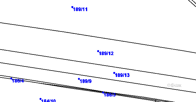Parcela st. 189/12 v KÚ Homole, Katastrální mapa