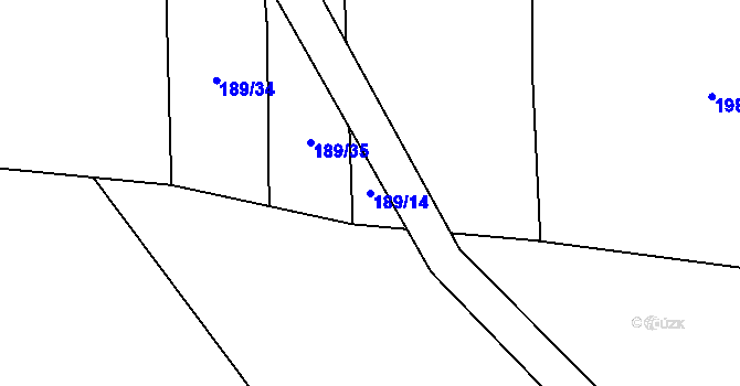 Parcela st. 189/14 v KÚ Homole, Katastrální mapa