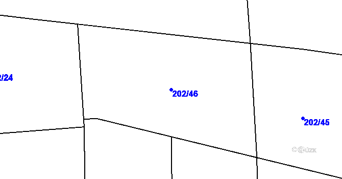 Parcela st. 202/46 v KÚ Homole, Katastrální mapa