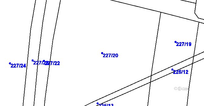 Parcela st. 227/20 v KÚ Homole, Katastrální mapa