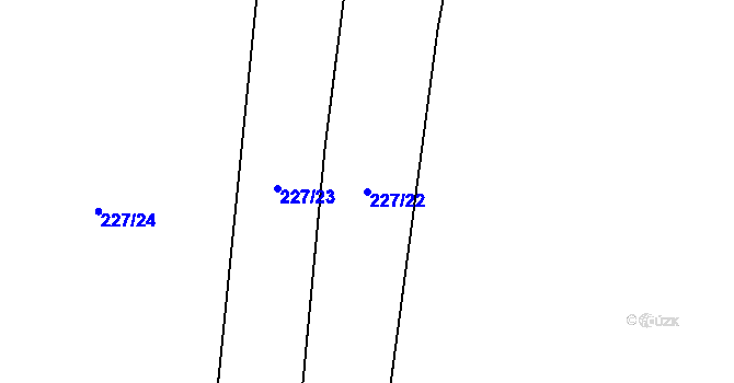 Parcela st. 227/22 v KÚ Homole, Katastrální mapa