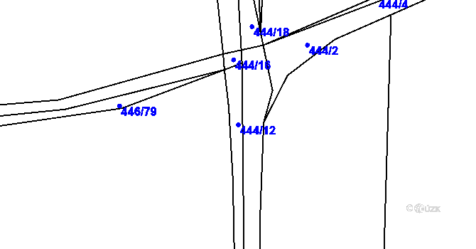 Parcela st. 444/12 v KÚ Homole, Katastrální mapa