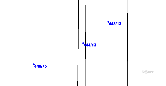 Parcela st. 444/13 v KÚ Homole, Katastrální mapa