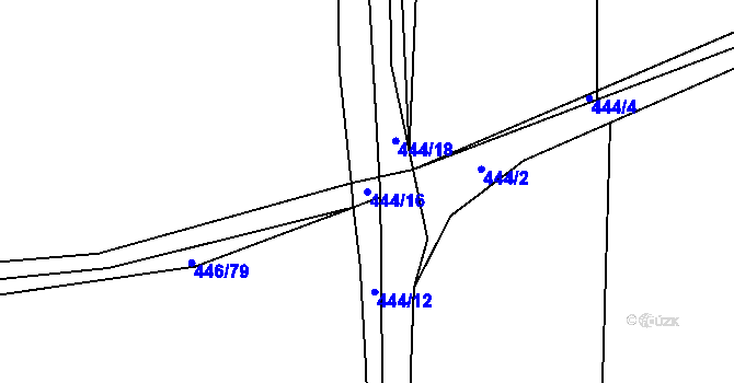 Parcela st. 444/16 v KÚ Homole, Katastrální mapa
