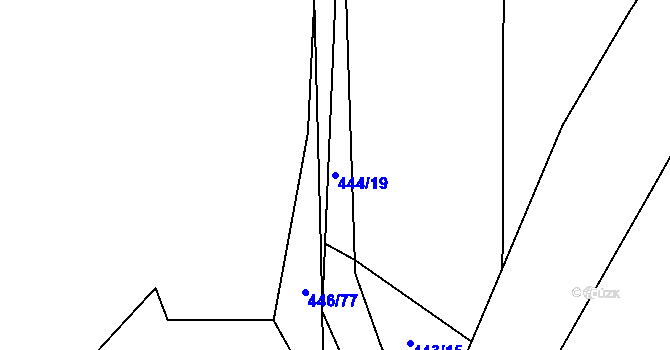 Parcela st. 444/19 v KÚ Homole, Katastrální mapa