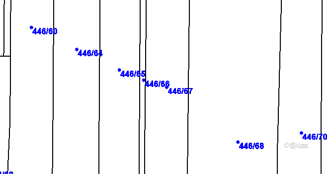 Parcela st. 446/67 v KÚ Homole, Katastrální mapa