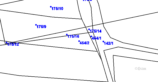 Parcela st. 454/2 v KÚ Homole, Katastrální mapa
