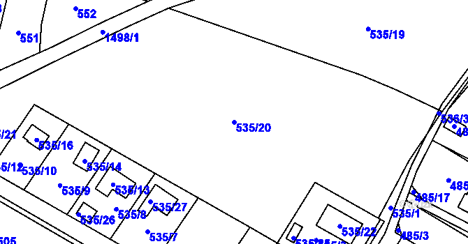 Parcela st. 535/20 v KÚ Homole, Katastrální mapa
