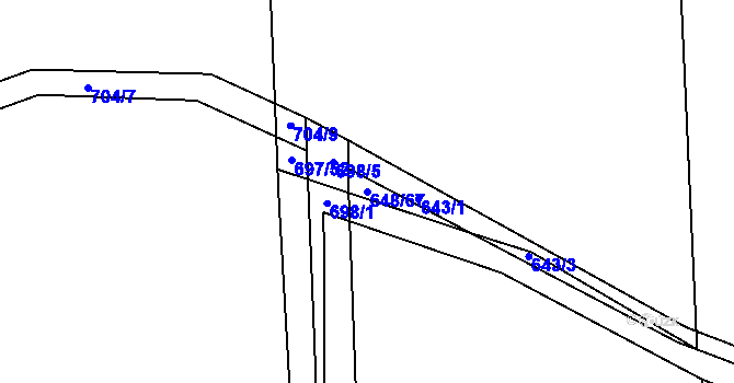 Parcela st. 648/67 v KÚ Homole, Katastrální mapa