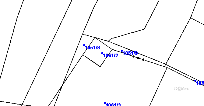 Parcela st. 1061/2 v KÚ Hradce u Homol, Katastrální mapa