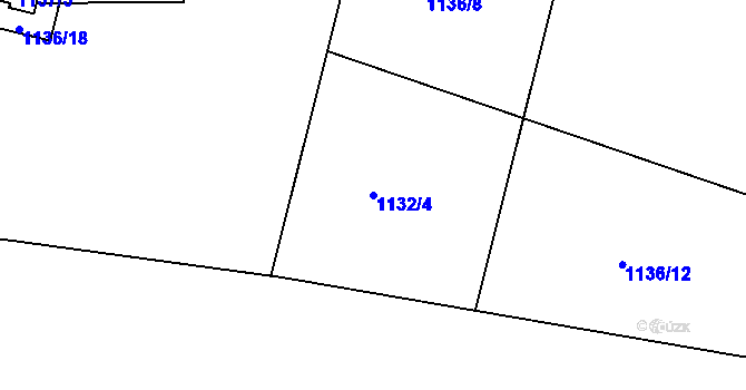 Parcela st. 1132/4 v KÚ Hradce u Homol, Katastrální mapa