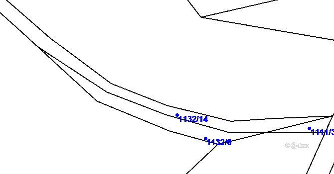 Parcela st. 1132/5 v KÚ Hradce u Homol, Katastrální mapa