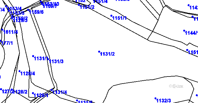 Parcela st. 1131/2 v KÚ Hradce u Homol, Katastrální mapa