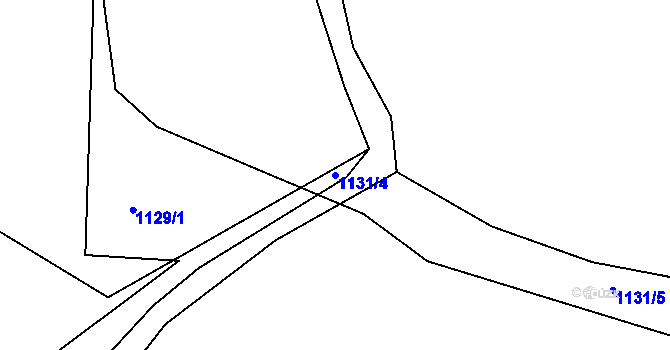Parcela st. 1131/4 v KÚ Hradce u Homol, Katastrální mapa