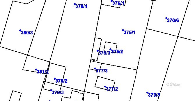 Parcela st. 376/3 v KÚ Planá u Českých Budějovic, Katastrální mapa